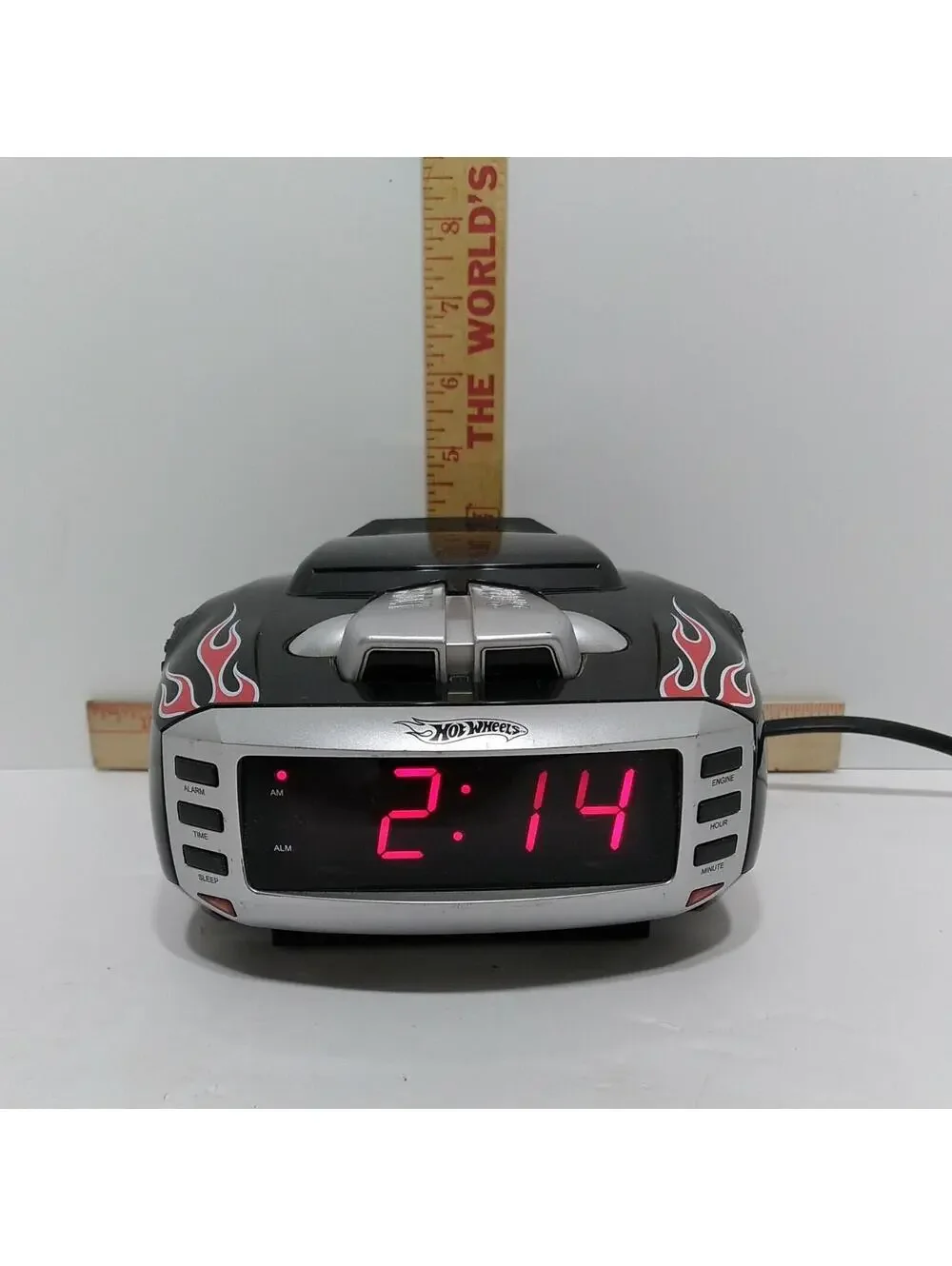 2008 Hotwheels Alarm Clock With Night Light And Radio